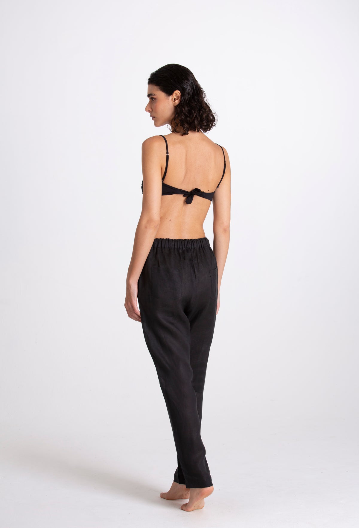 Pantalone Donna Lino Nero
