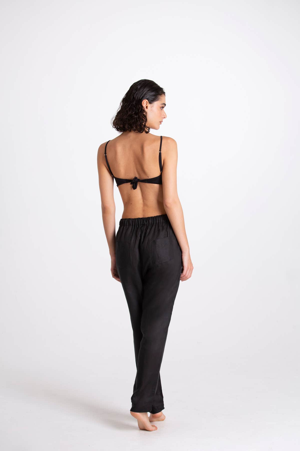 Pantalone Donna Lino Nero