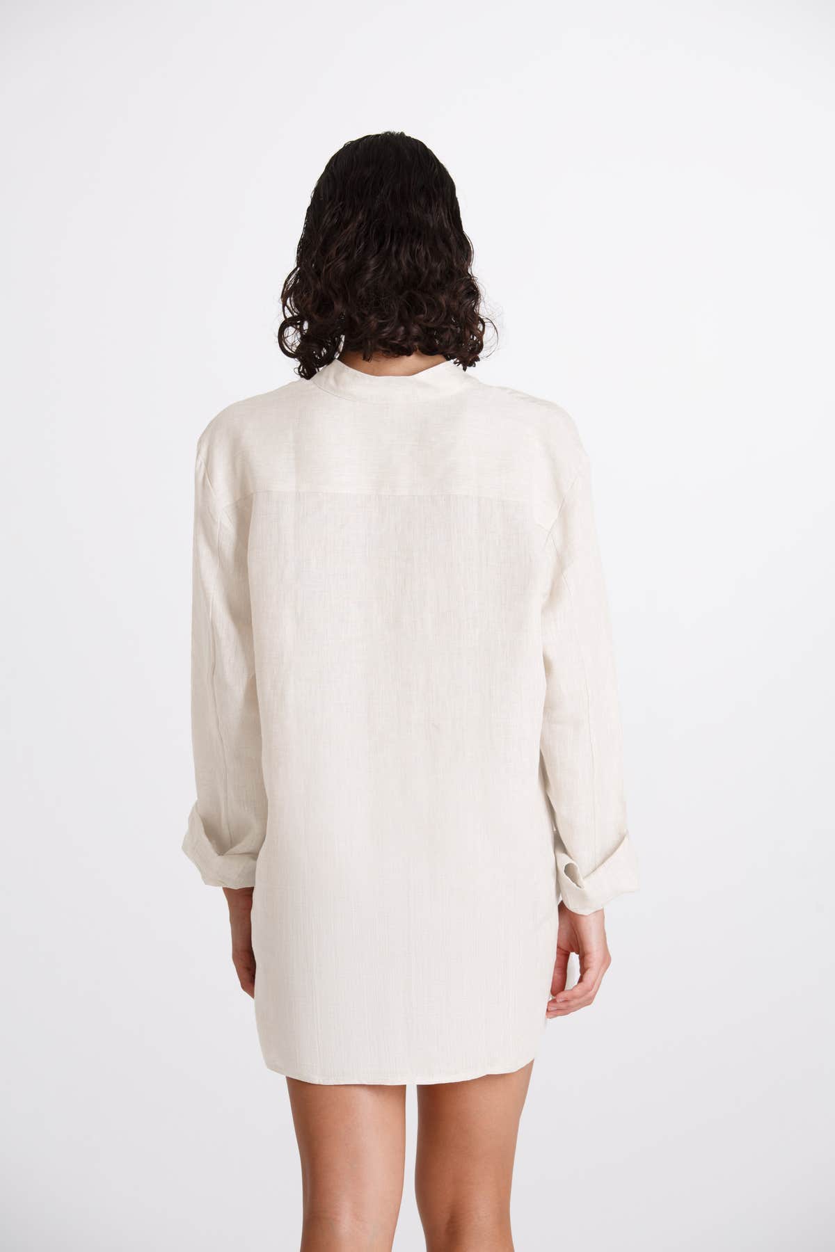 Camicia Donna Lino Coreana Bianco