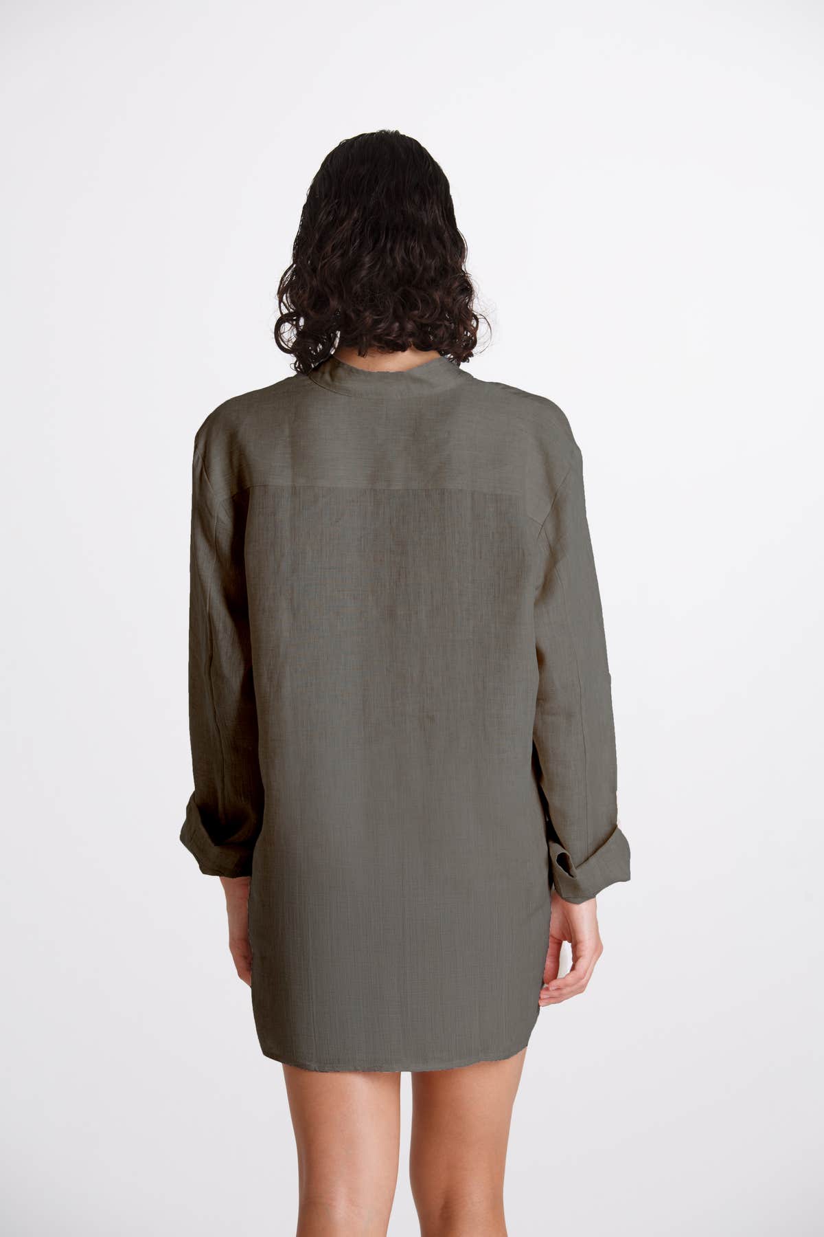 Camicia Donna Lino Coreana Verde