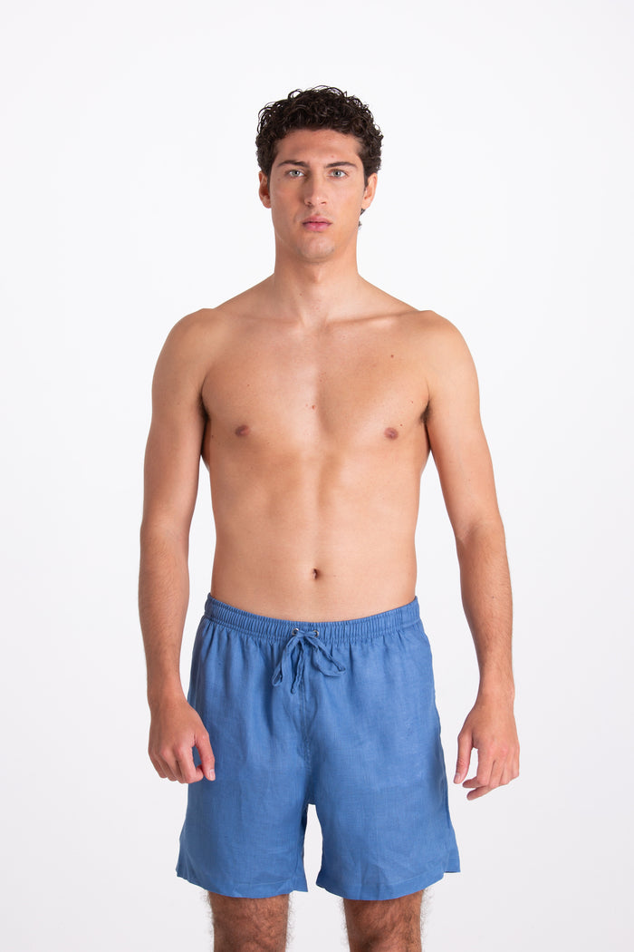 Men's Blue Linen Costume