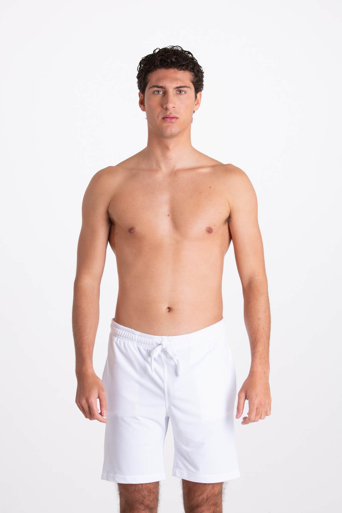 White Sponge Bermuda Shorts