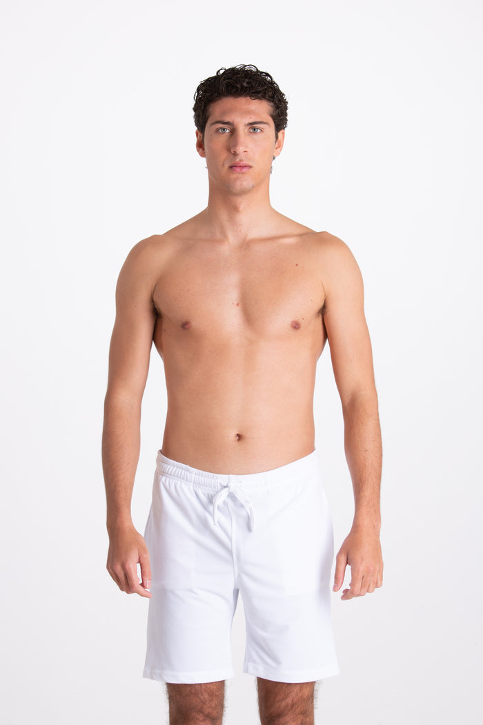 White Sponge Bermuda Shorts