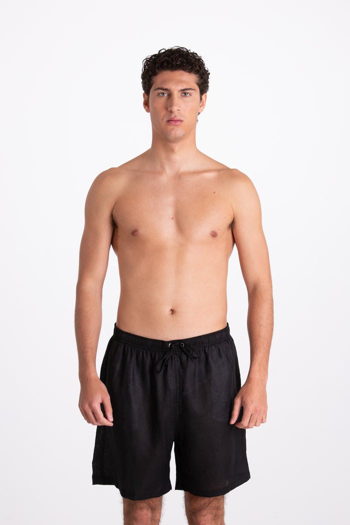 Men's Black Linen Costume