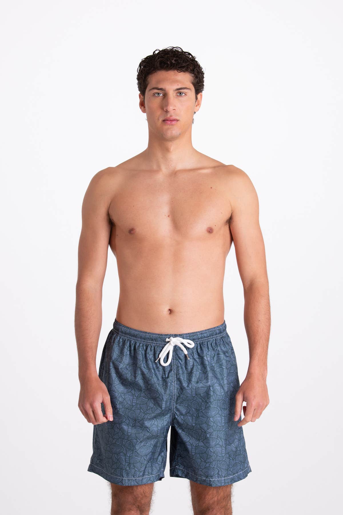 Costume Uomo Fantasia Foglie Blu
