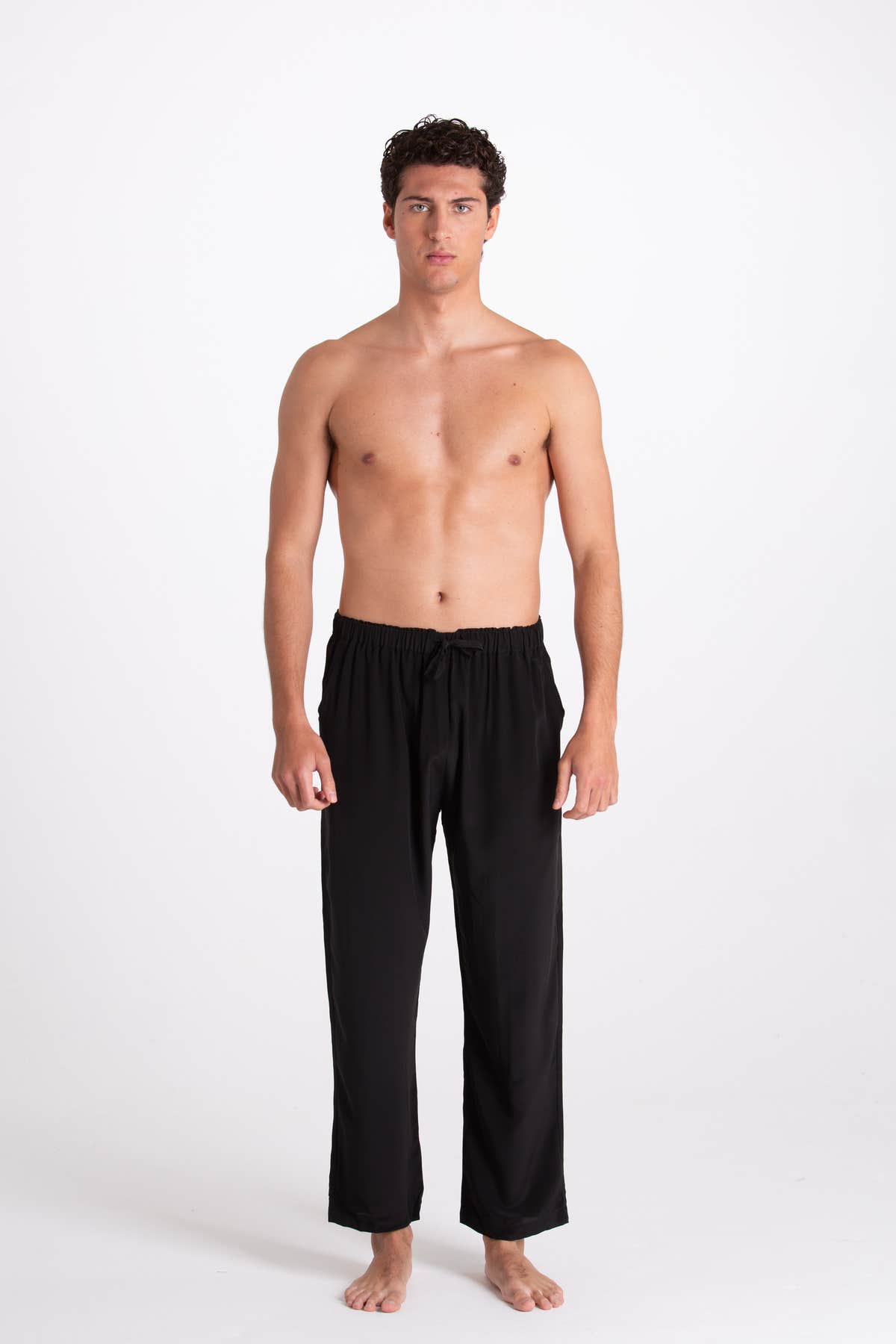 Pantalone Uomo Seta Nero