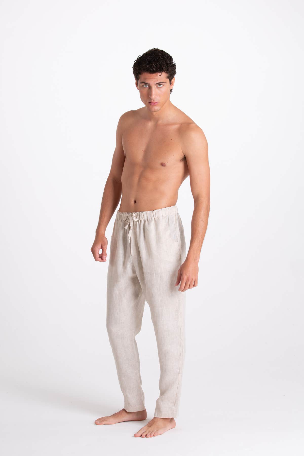 BEIGE LINEN TROUSERS
