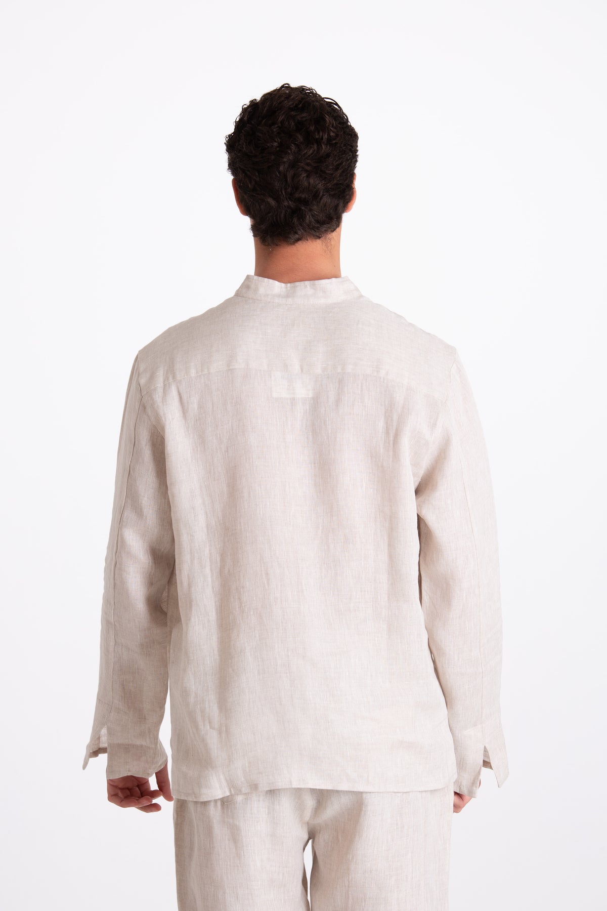 BEIGE KOREAN LINEN SHIRT