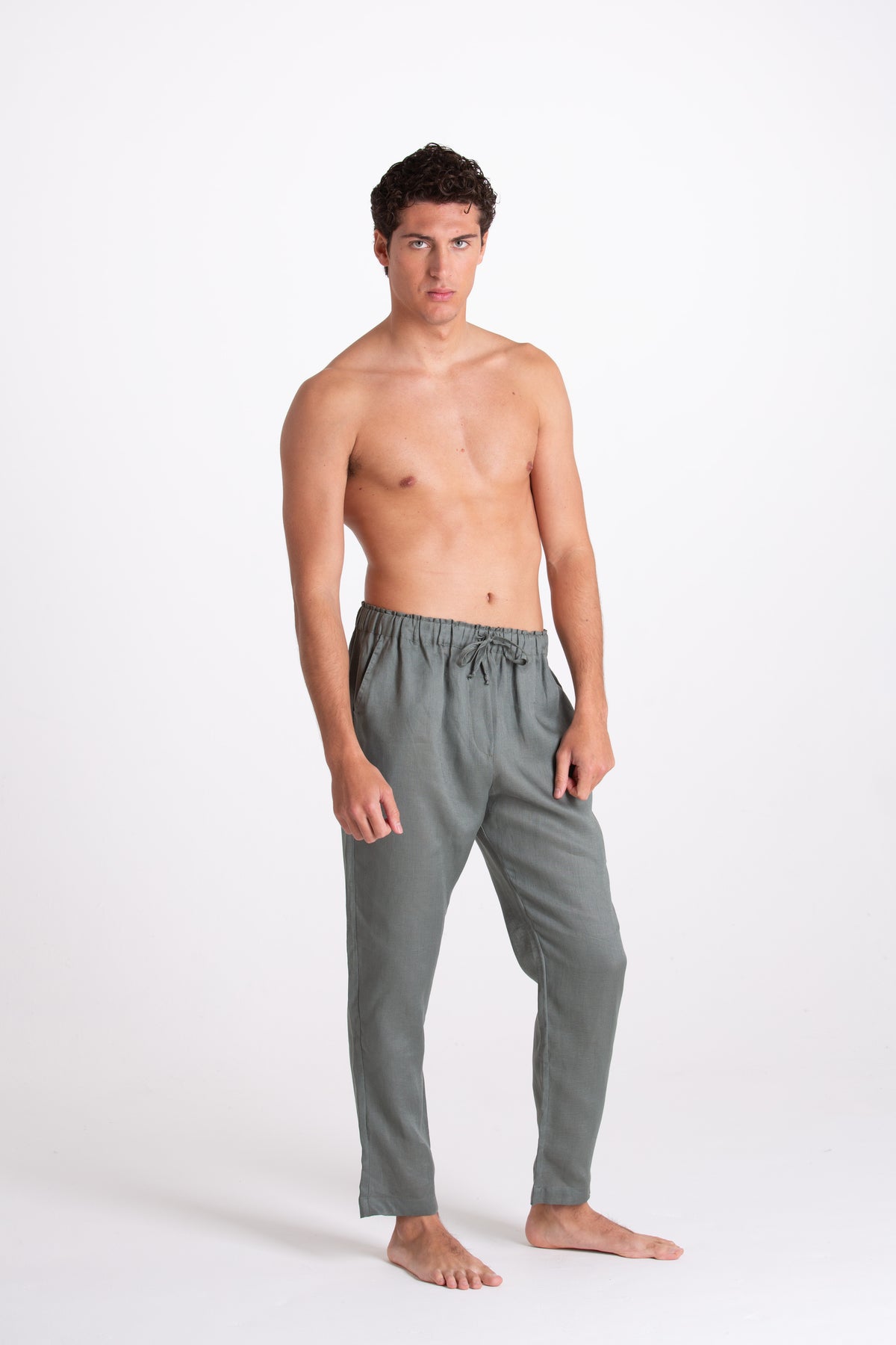 Pantalone Uomo Lino Verde