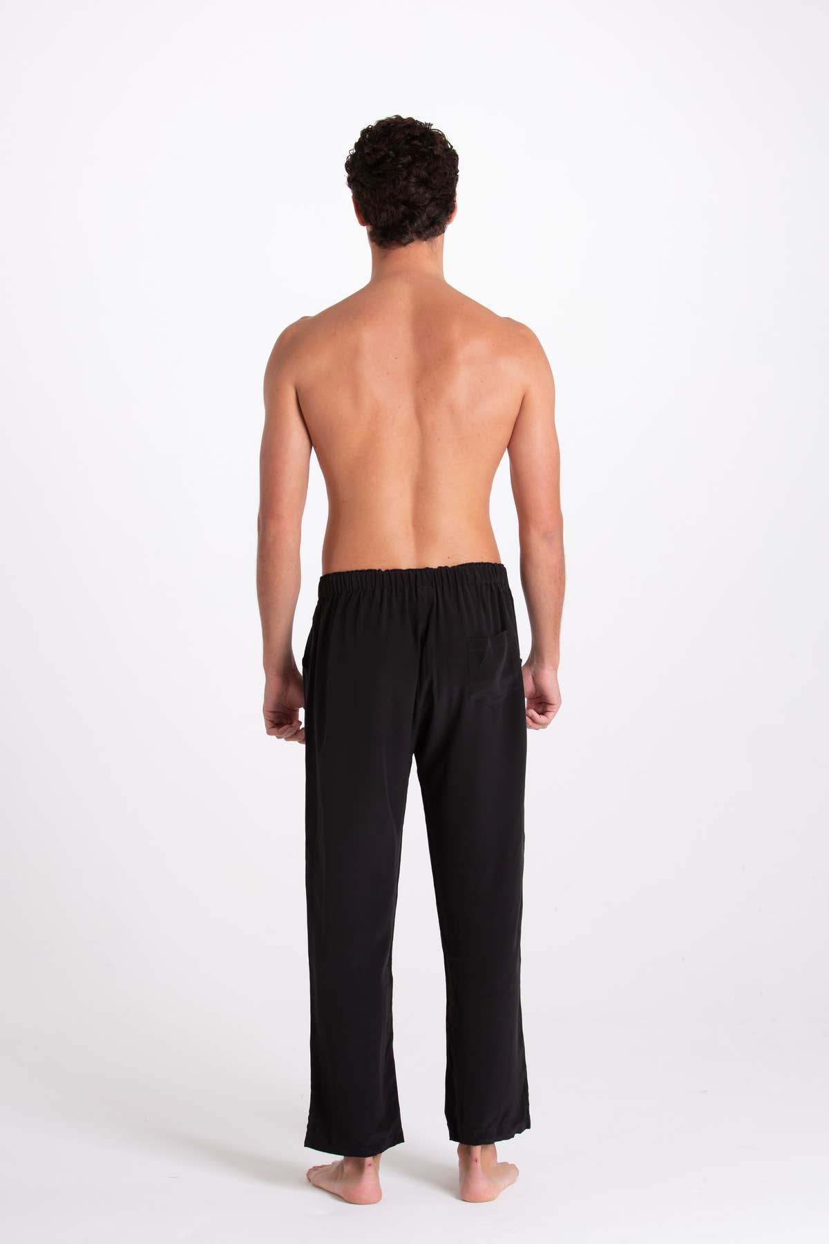 Pantalone Uomo Seta Nero