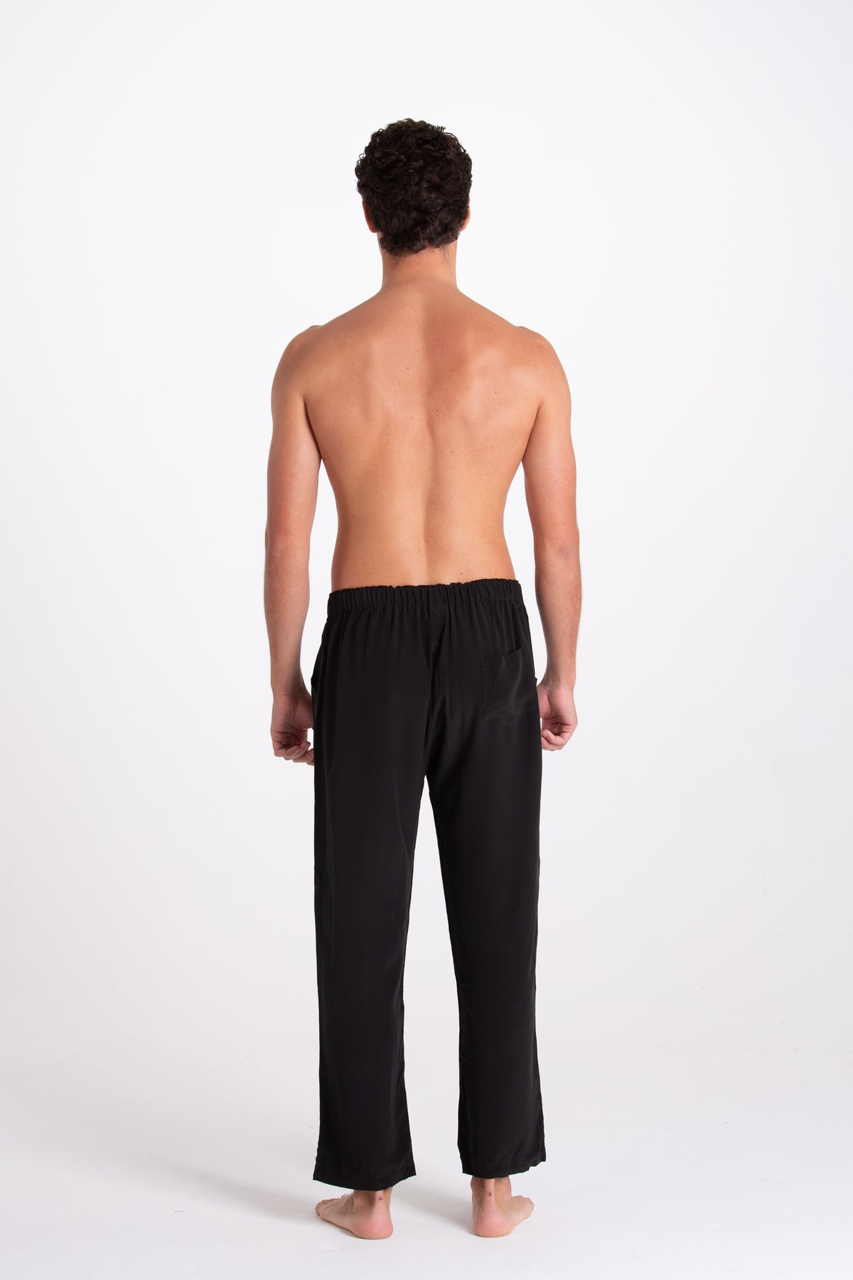 Pantalone Uomo Seta Nero