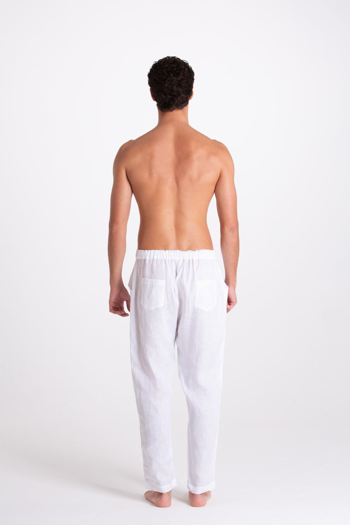 Pantalone Uomo Lino Bianco