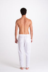 Pantalone Uomo Lino Bianco