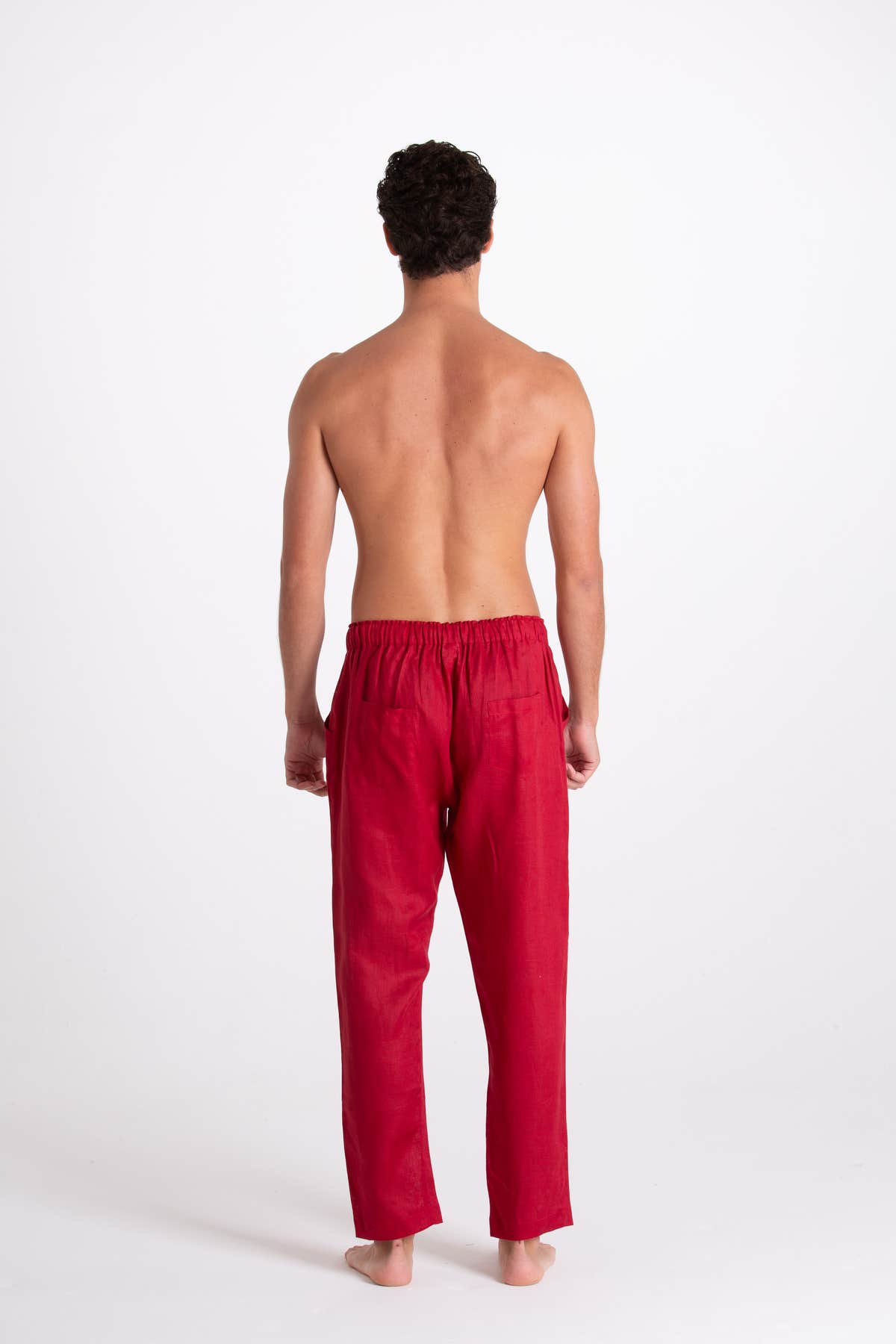 Pantalone Uomo Lino Bordeaux