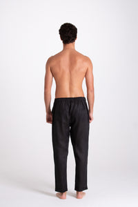 BLACK LINEN TROUSERS