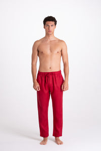 Pantalone Uomo Lino Bordeaux