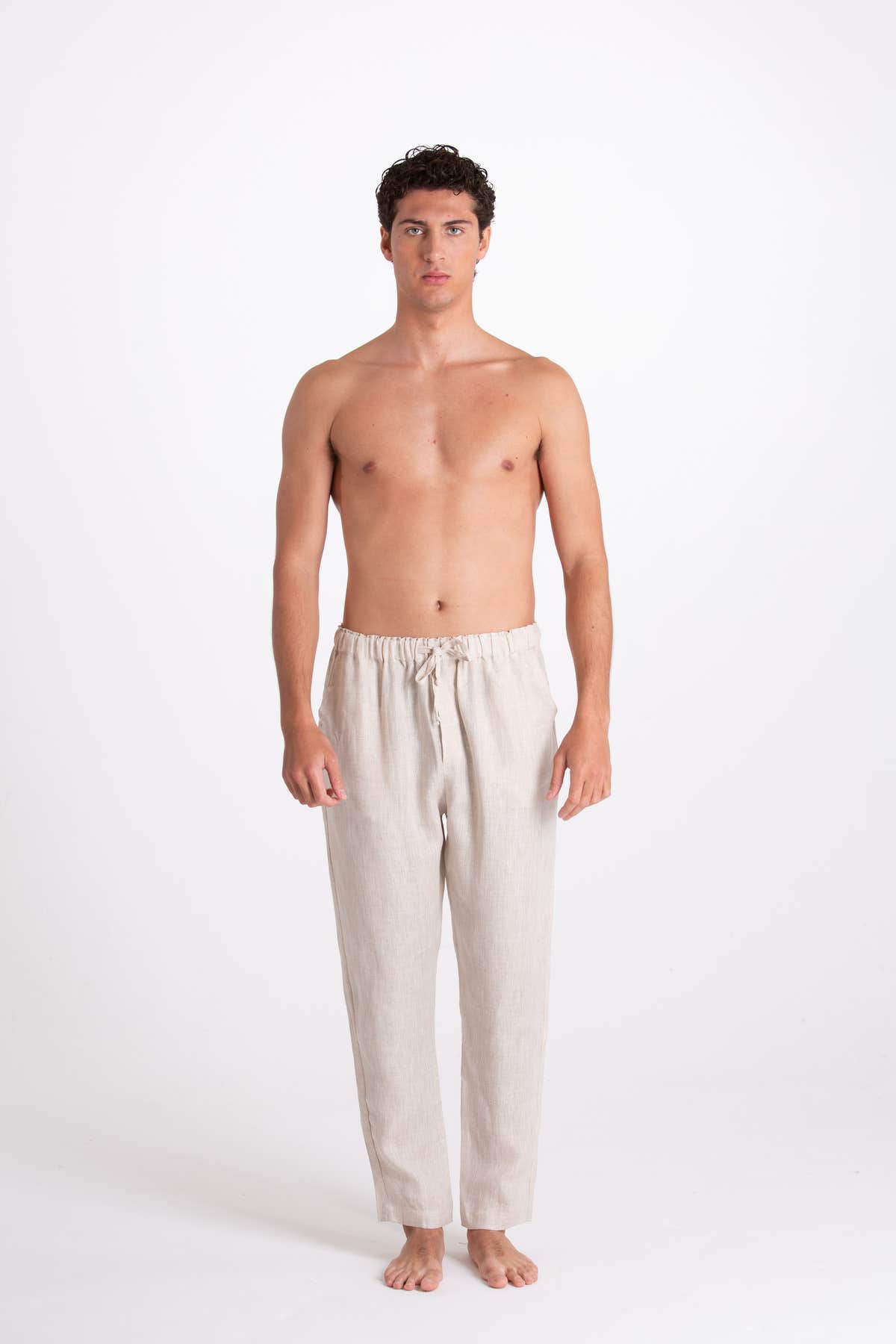 BEIGE LINEN TROUSERS