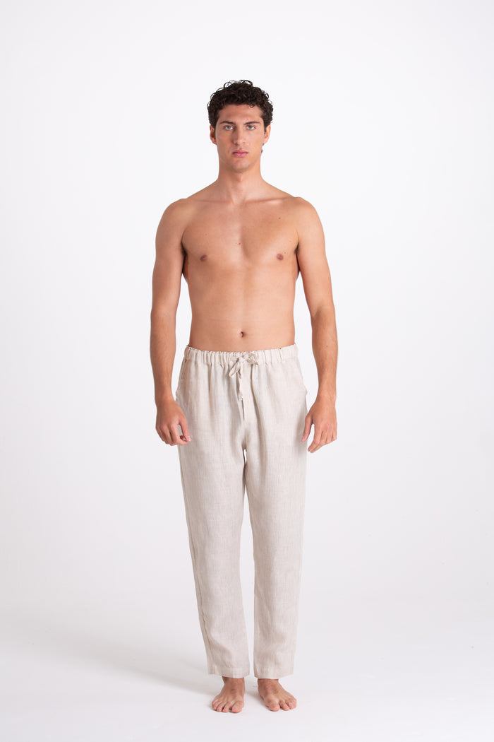 BEIGE LINEN TROUSERS