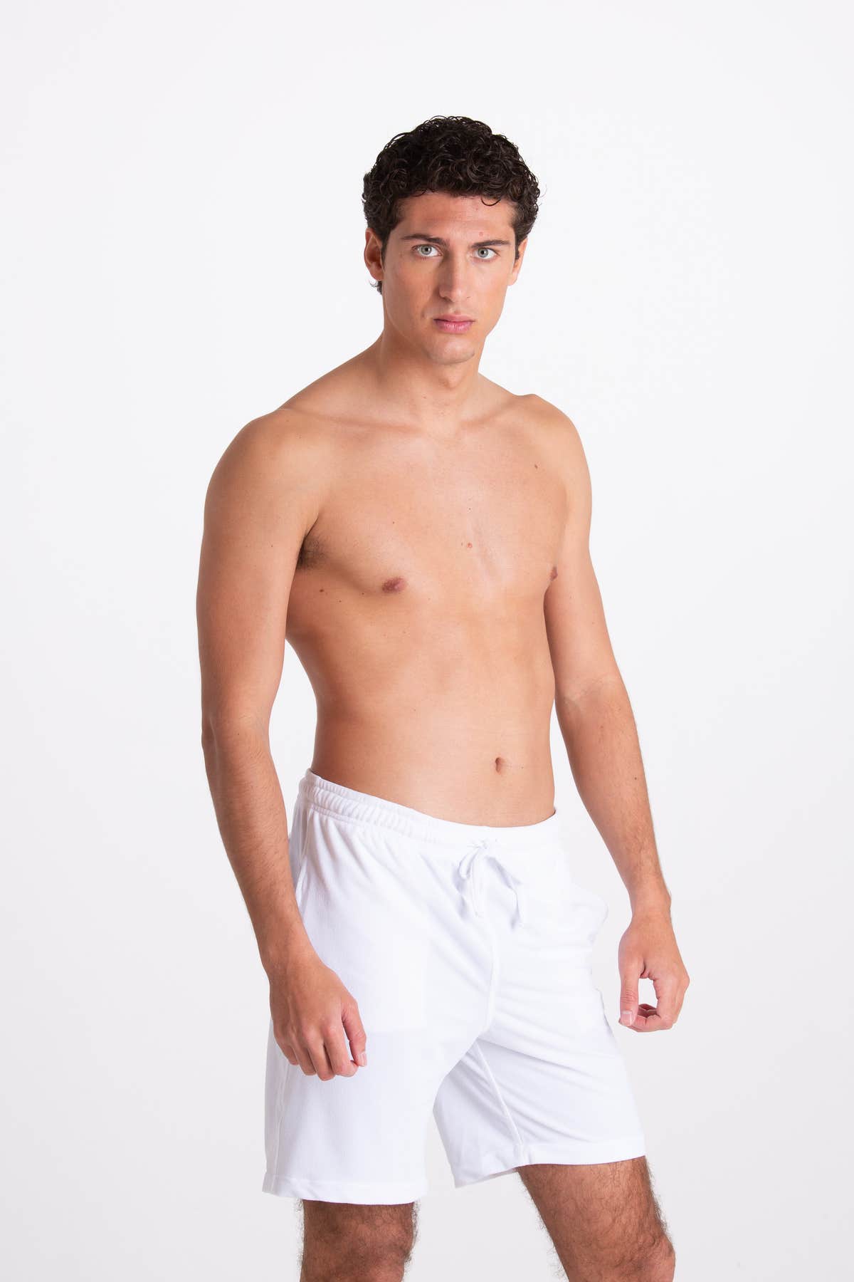 White Sponge Bermuda Shorts