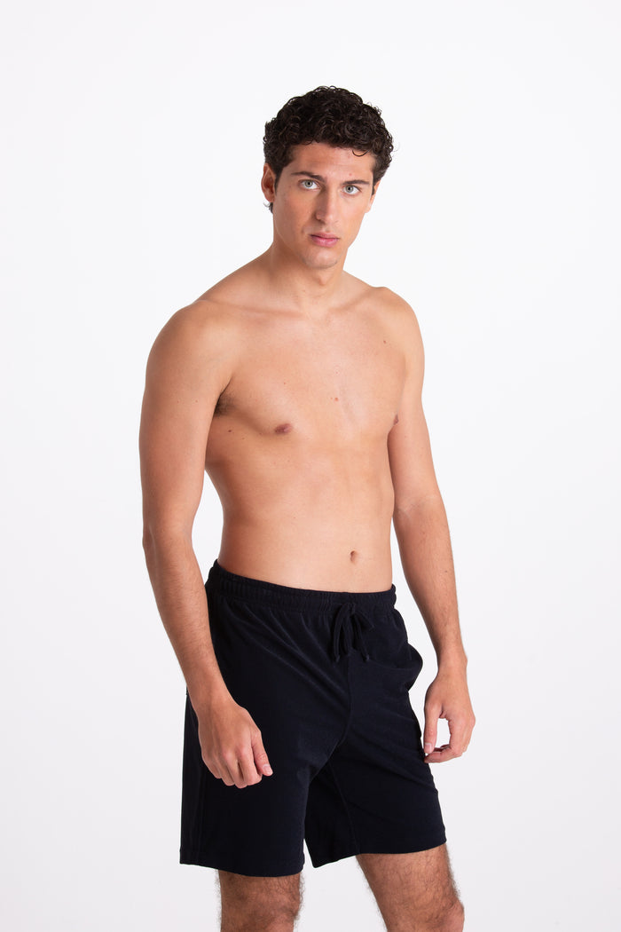 Black Sponge Bermuda Shorts