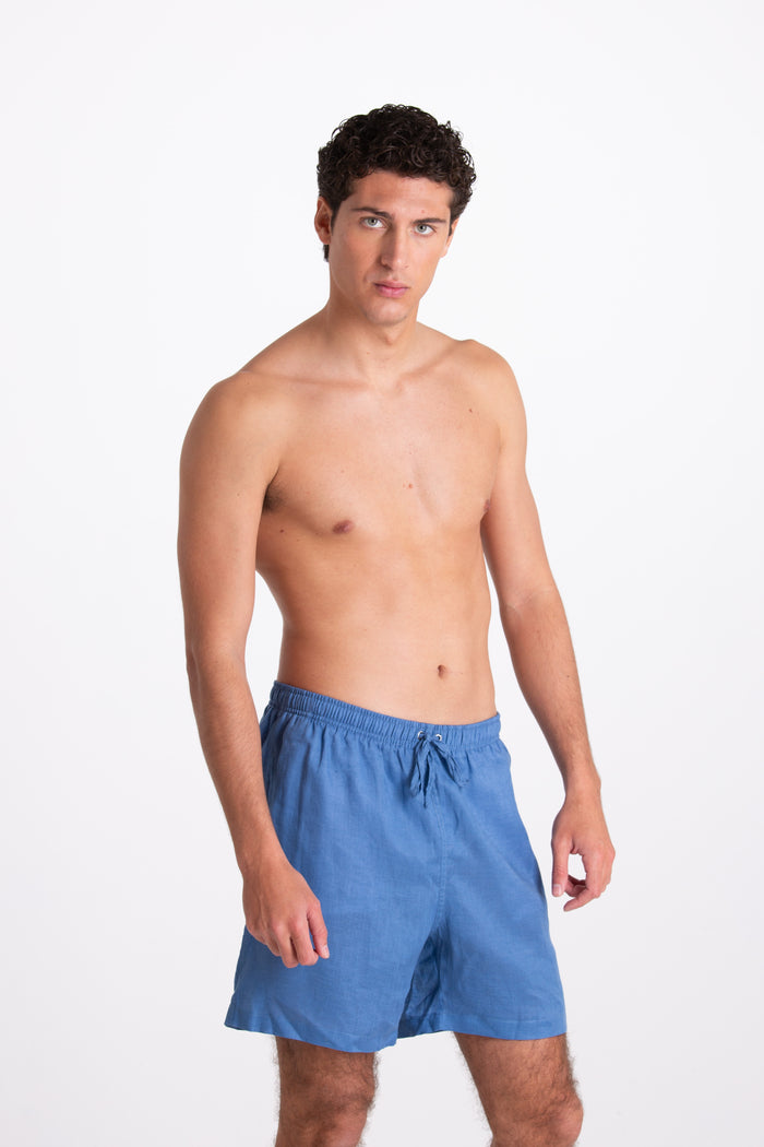 Men's Blue Linen Costume