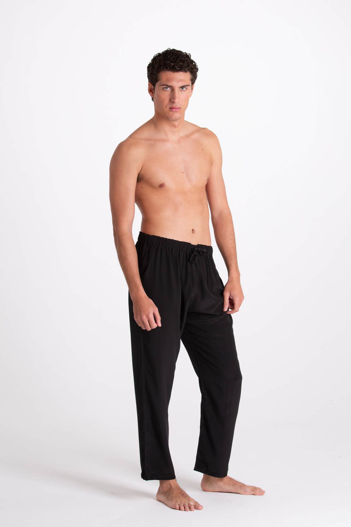 Pantalone Uomo Seta Nero