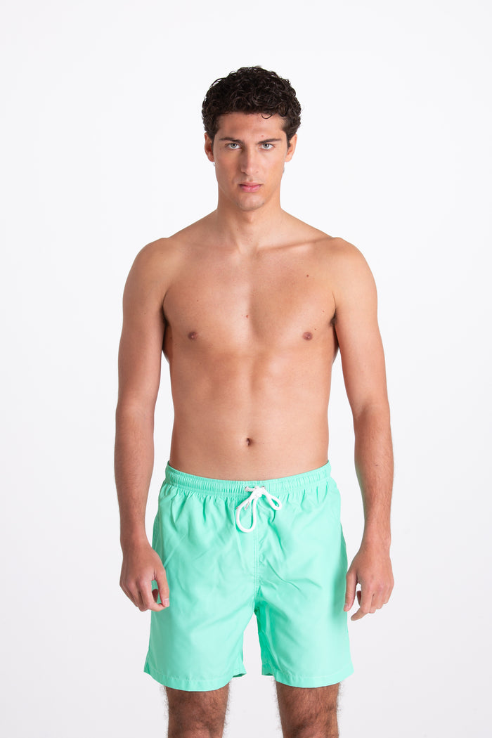 Men's Solid Color Aqua Green Swimsuit
