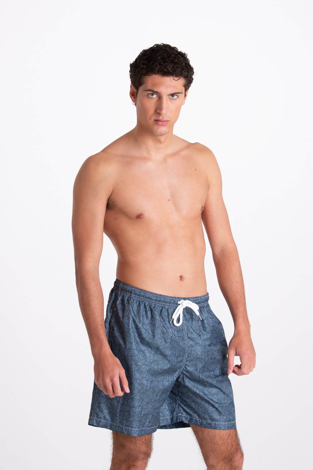 Costume Uomo Fantasia Foglie Blu