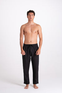 BLACK LINEN TROUSERS