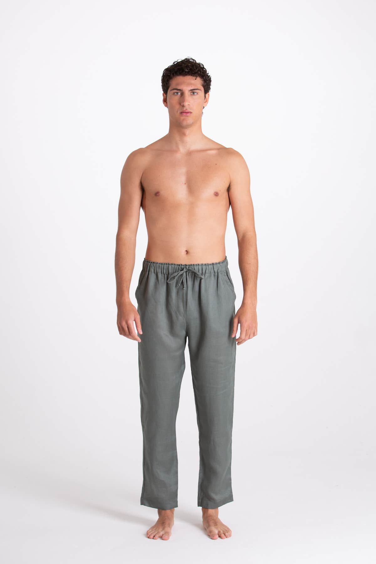 GREEN LINEN TROUSERS
