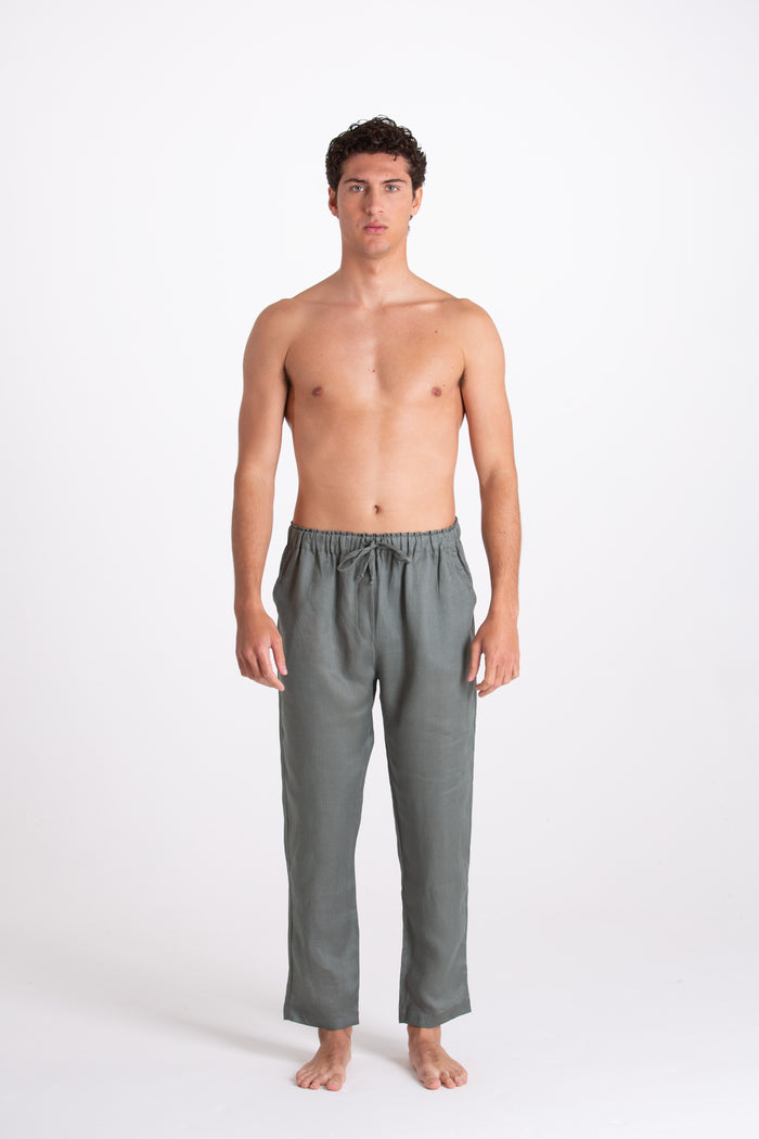 GREEN LINEN TROUSERS
