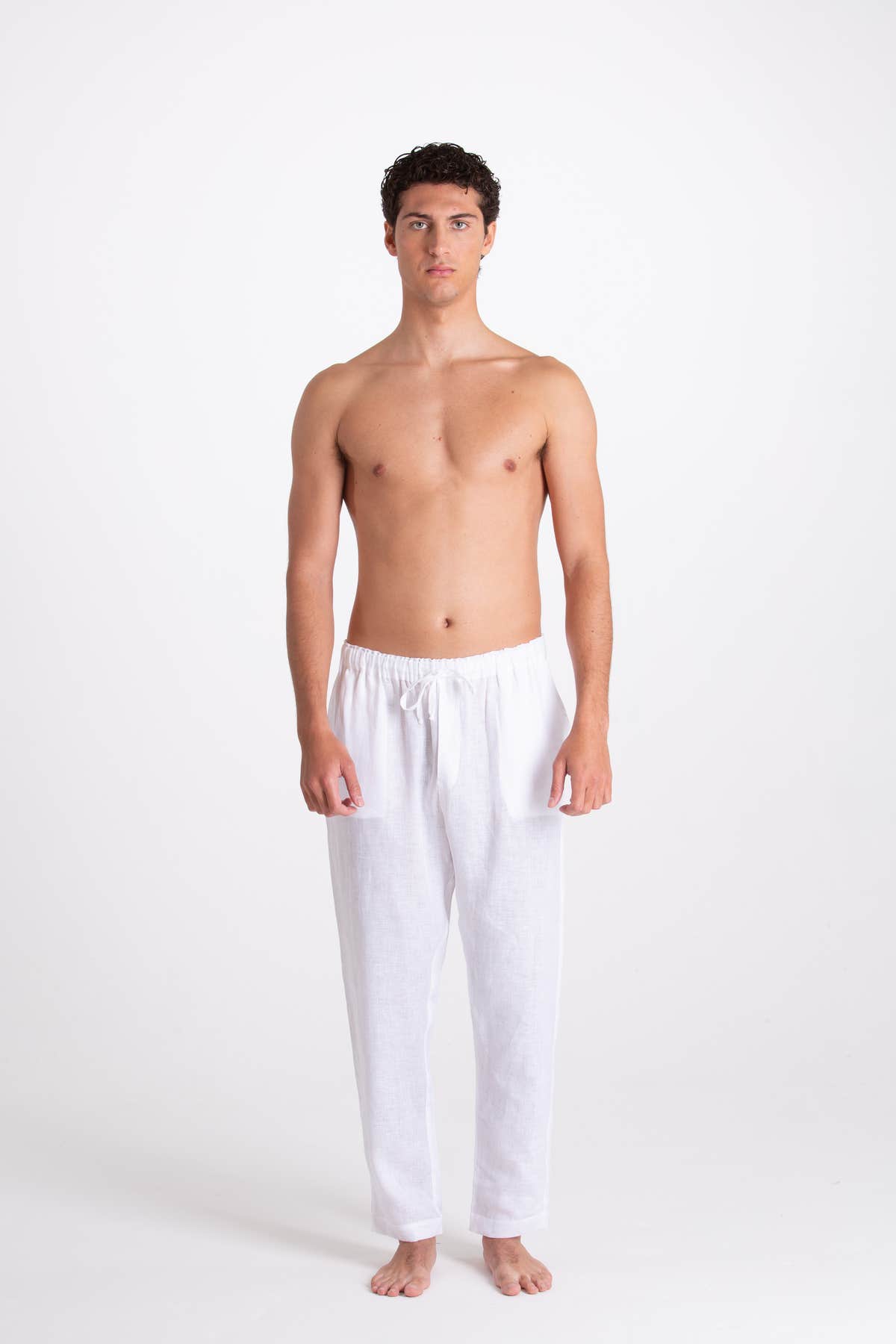 WHITE LINEN TROUSERS