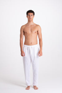Pantalone Uomo Lino Bianco
