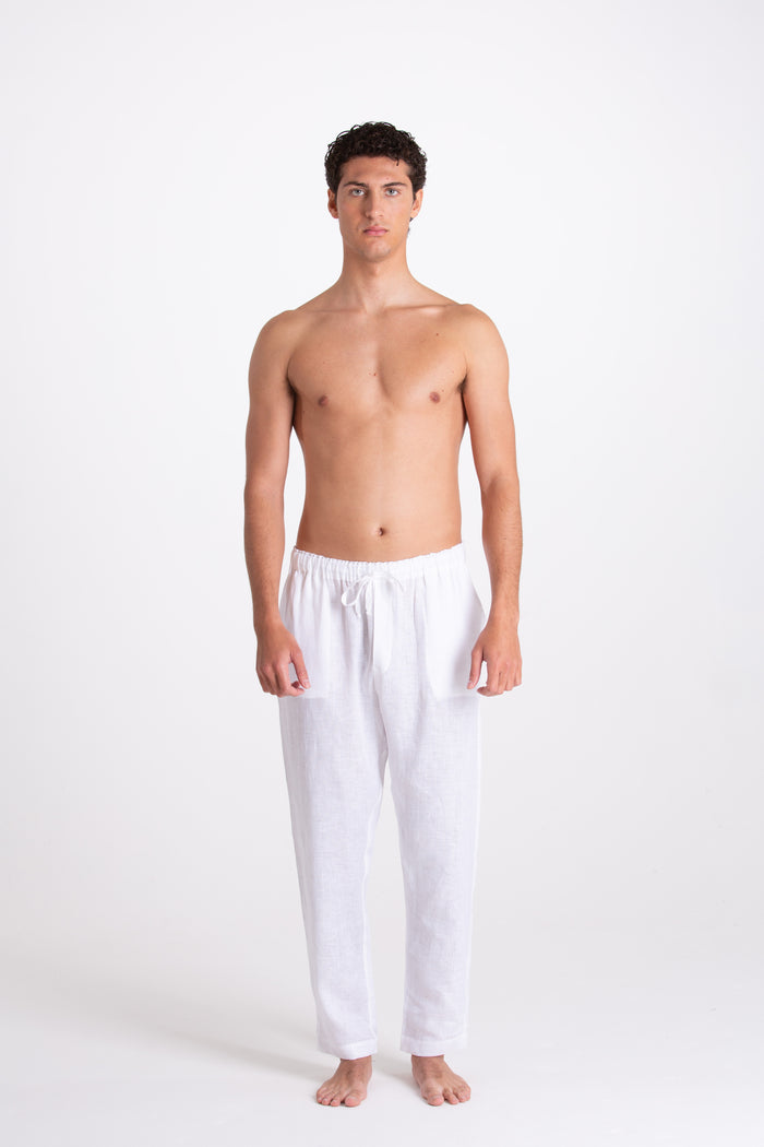 WHITE LINEN TROUSERS