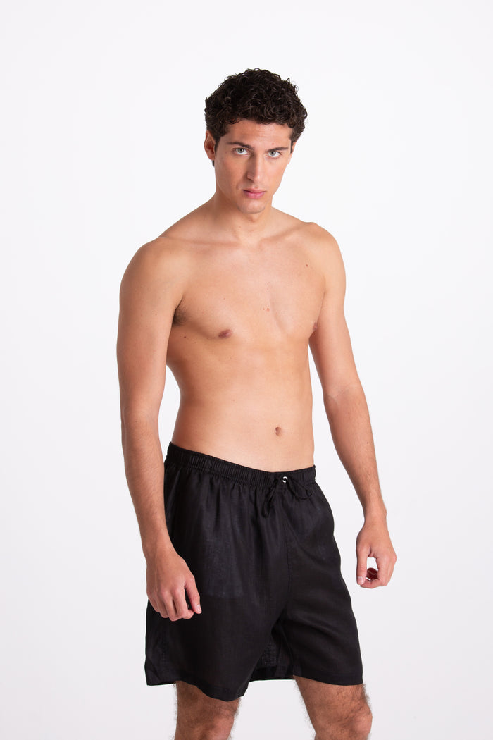 Men's Black Linen Costume