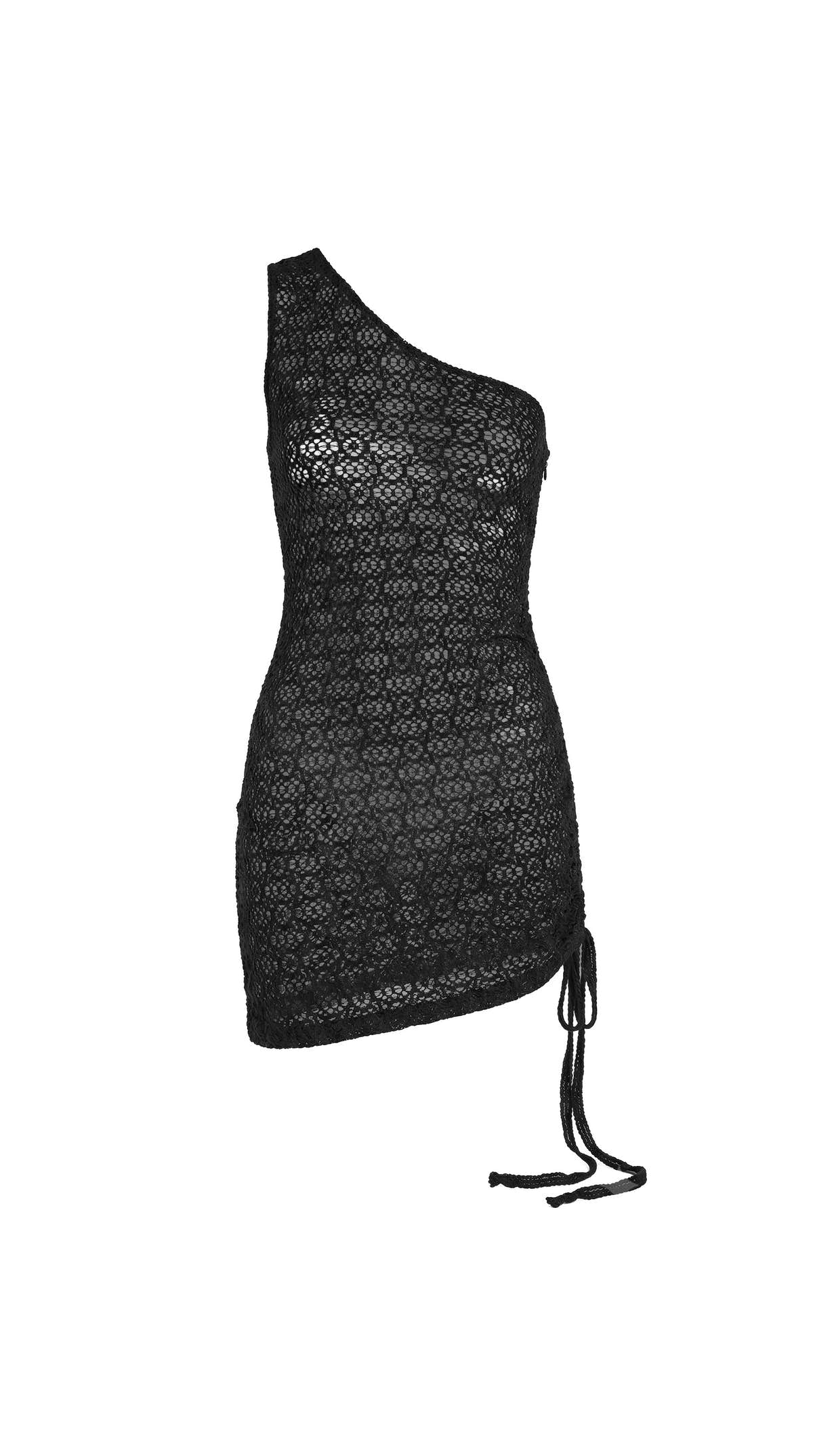 Vestito Corto Monospalla Nero