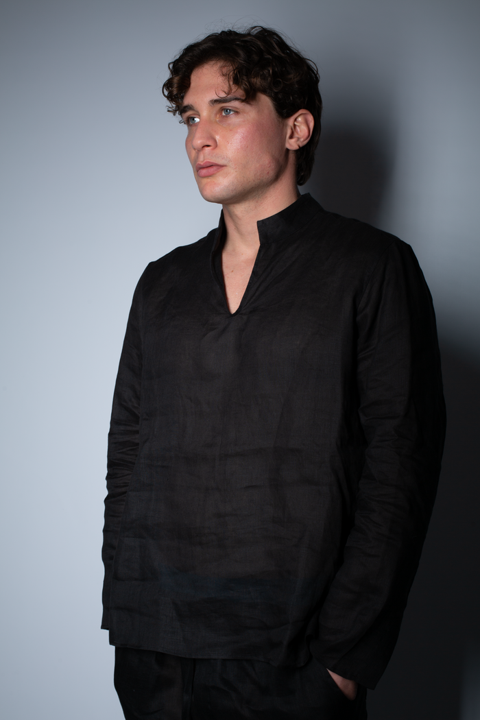 Camicia di 2025 lino nera